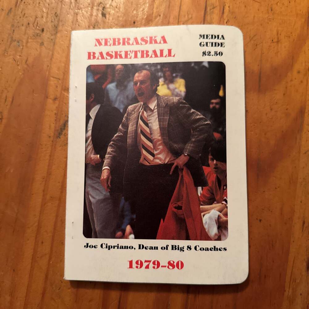 1979-1980 Nebraska Basketball Media Guide. Joe Cipriano, Dean of Big 8 Coaches